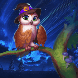 Beautiful Owl Meteor Shower Background GIF