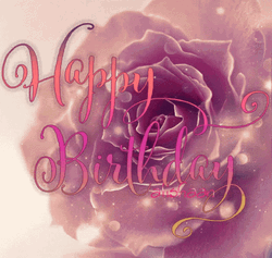 Beautiful Pink Flower Happy Birthday GIF