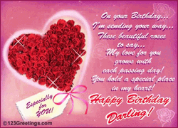 Beautiful Roses Happy Birthday Husband GIF
