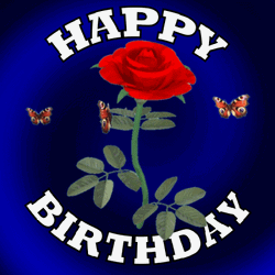 Beautiful Spinning Rose Happy Birthday GIF