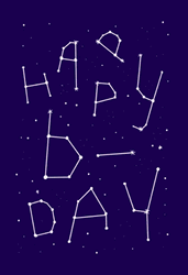 Beautiful Stars Constellation Happy Birthday GIF