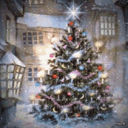 Beautiful White Tree Christmas Blessings GIF 