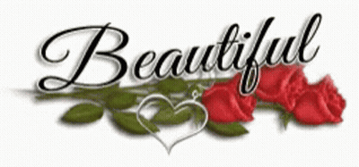 Beautiful Word With Red Roses And Hearts GIF