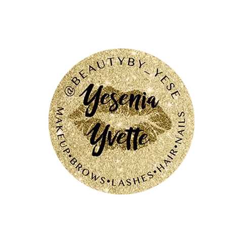 Beauty By Yesenia Yvette Logo Gold Circle Sticker