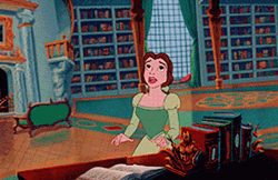 Beauty Is Amazed In Big Library GIF