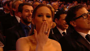 Beauty Jennifer Lawrence Blowing Kisses GIF