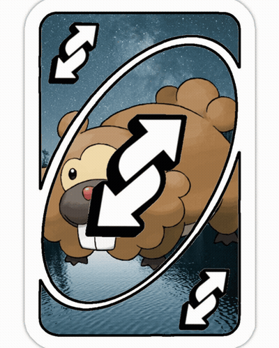 Beaver Card With Opposite Arrows GIF