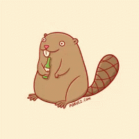 Beaver Drinking Beverage Animation GIF