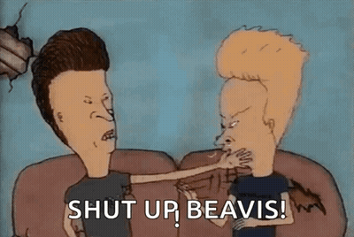 Beavis And Butt-Head Fighting On Couch GIF