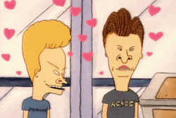 Beavis And Butt Head Love Hearts GIF