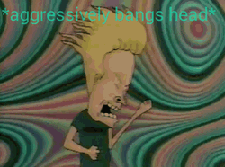 Beavis And Butthead Aggressively Bangs Head GIF