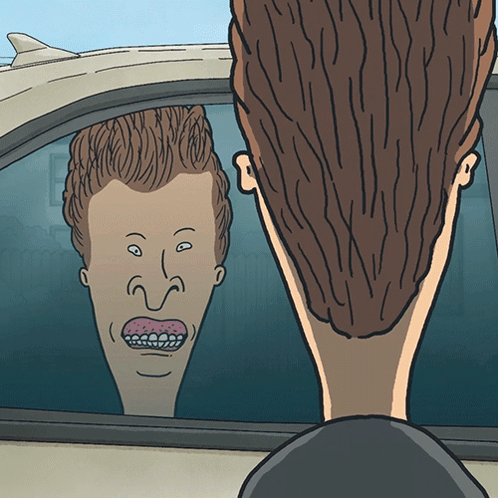 Beavis And Butthead Looking Out Window GIF