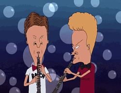 Beavis And Butthead Playing Saxophone GIF