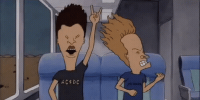 Beavis And Butthead Sitting On A Train GIF