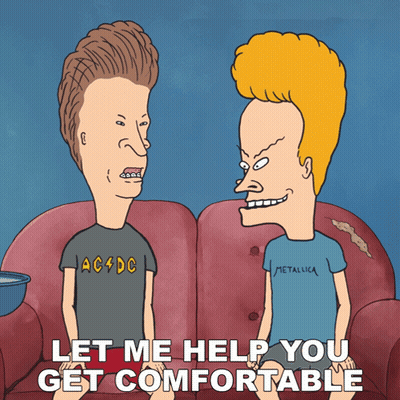 Beavis And Butthead Sitting On Couch GIF