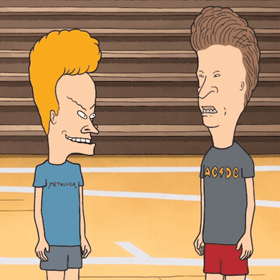 Beavis And Butthead Standing Next To Each Other GIF