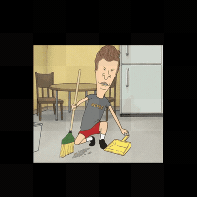 Beavis And Butthead Sweeping Floor GIF