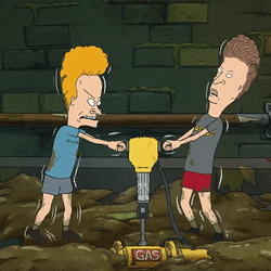 Beavis And Butthead Using A Jackhammer GIF