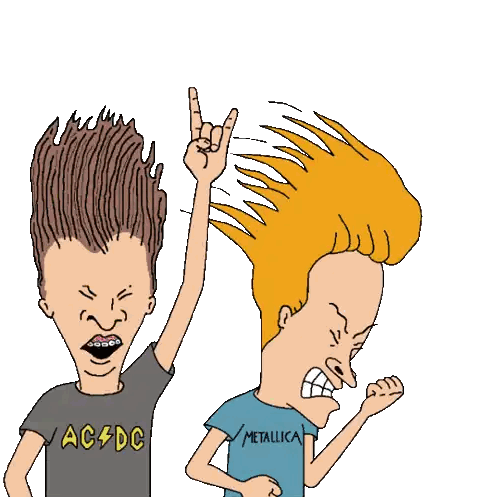 Beavis And Butthead Wearing AC DC Shirts Sticker