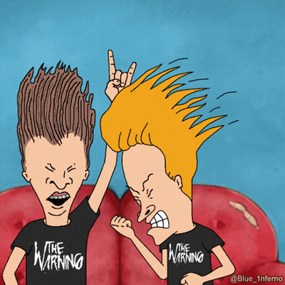 Beavis and Butthead Wearing Warning Shirts