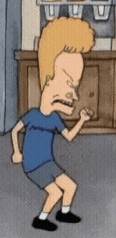 Beavis From Beavis And Butthead Is Dancing In Front Of A Vending Machine GIF