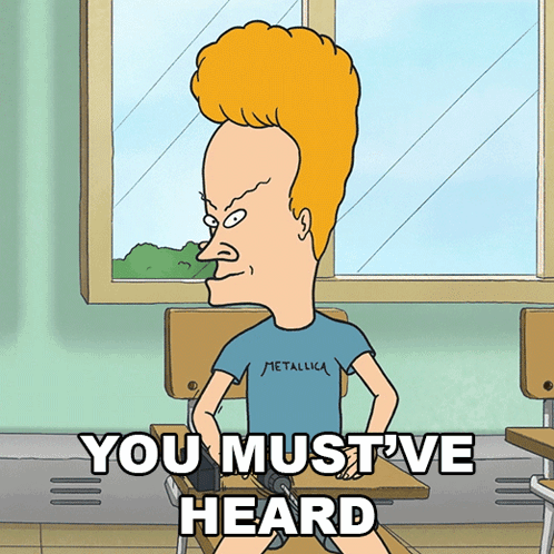 Beavis From Beavis And Butthead Is Wearing A Metallica T-Shirt GIF