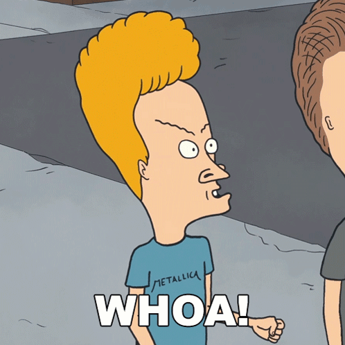 Beavis From Beavis And Butthead Wearing A Metallica Shirt Says Whoa GIF