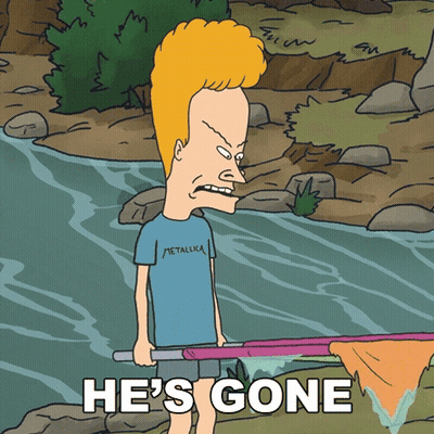 Beavis Saying He's Gone GIF