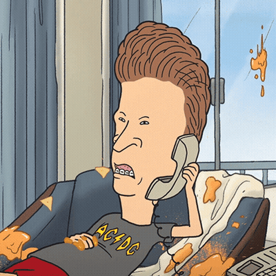 Beavis Talking On Cell Phone GIF
