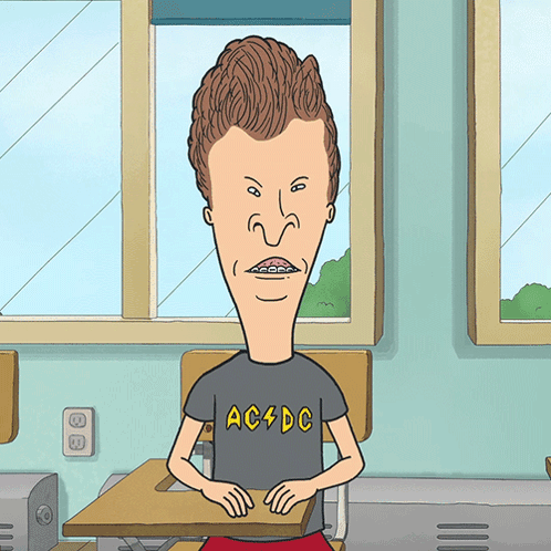 Beavis Wearing AC DC Shirt GIF