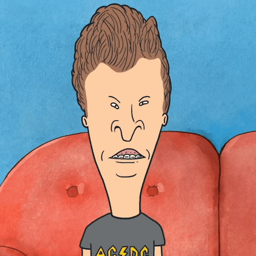 Beavis Wearing Black AC DC Shirt GIF
