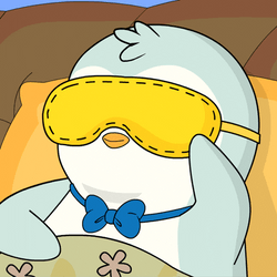 Bed Time Penguin Peaking GIF