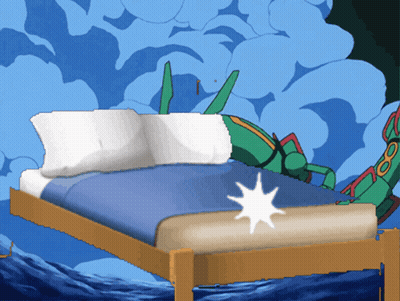 Bed With Blue Blanket And Pokemon GIF