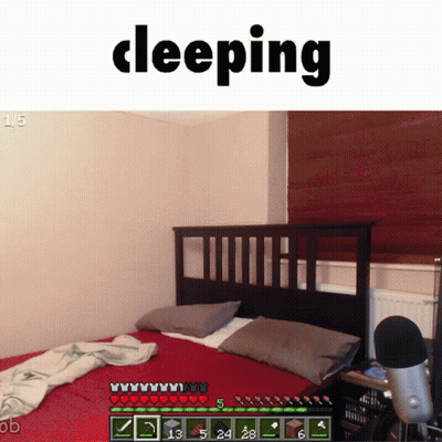 Bed With Sleeping Text GIF