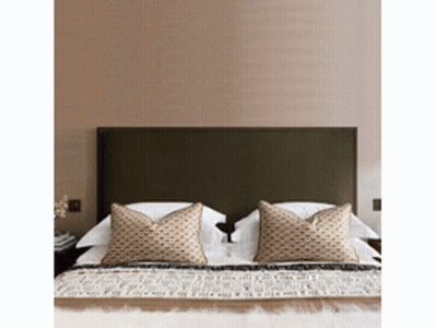 Bed With Two Pillows And Headboard GIF