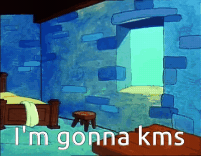 Bedroom Cartoon Saying Im Gonna Kms GIF
