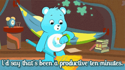 Bedtime Bear Productive Care Bear GIF