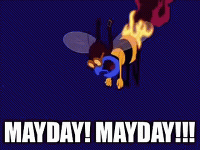 Bee Cartoon Saying Mayday GIF