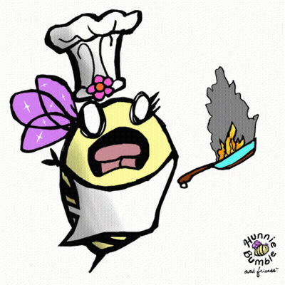 Bee Chef With Frying Pan Hunnie Bumble And Friends GIF