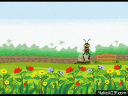 Bee Flying In A Garden GIF