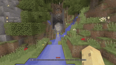 Bee Flying Over Waterfall GIF