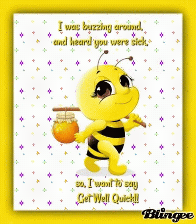 Bee Holding Jar Of Honey Saying I Was Buzzing Around GIF