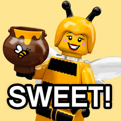 Bee Lego Holding A Jar Of Sweet Honey GIF