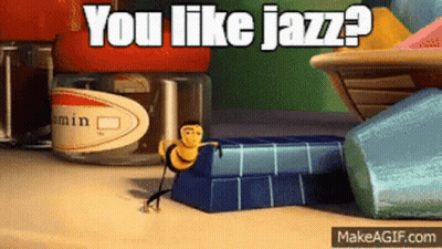 Bee Movie Bee Sitting On Box Saying You Like Jazz GIF