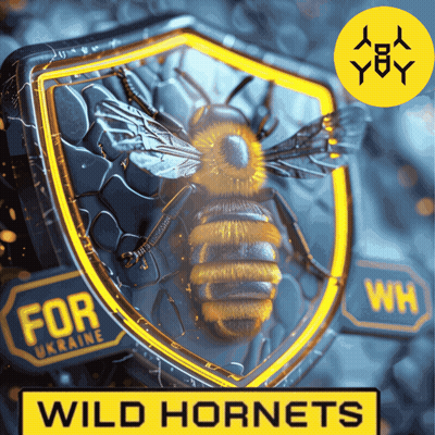 Bee On Shield Saying Wild Hornets GIF