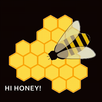 Bee Sitting On Honeycomb Saying Hi Honey GIF