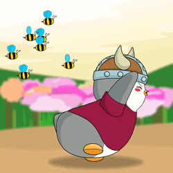 Bee Sting Running Penguin GIF
