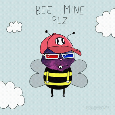 Bee Wearing Baseball Cap And 3D Glasses GIF