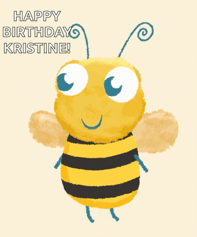 Bee With Eyes Closed Happy Birthday Kristine GIF