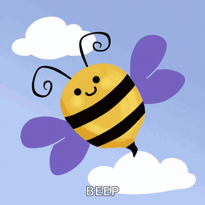 Bee With Purple Wings And Beep GIF